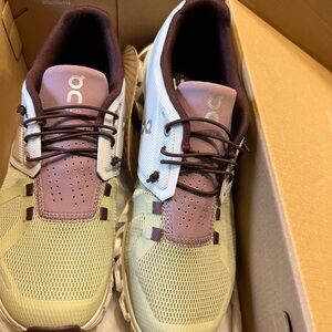 On Running Women's Olive and Burgundy Athletic Shoes
